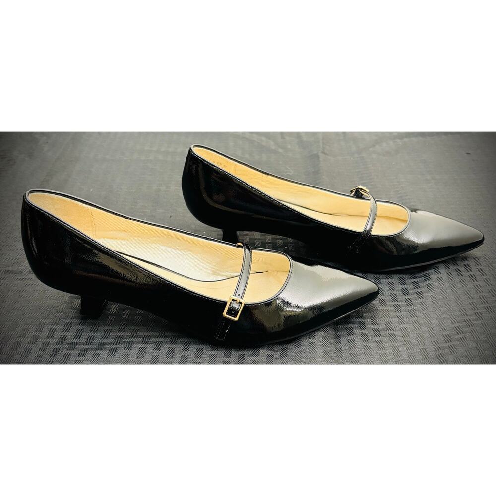 LifeStride "Madelyn" Black Patten Mary Jane Kitten Heels, Women's Size 11W, NWOT